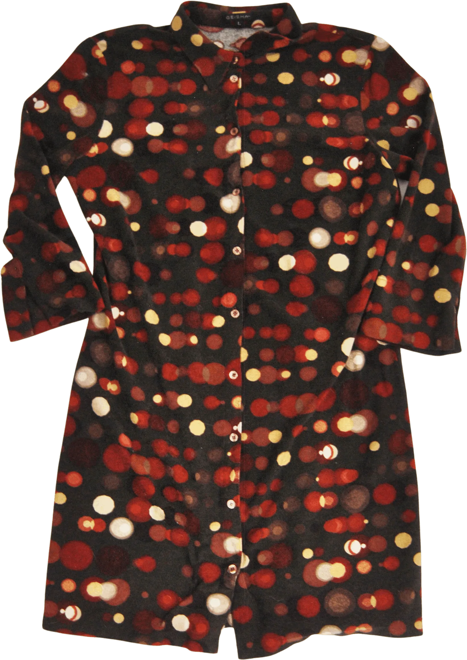 00's Polka Dotted Shirt Dress by Geisha