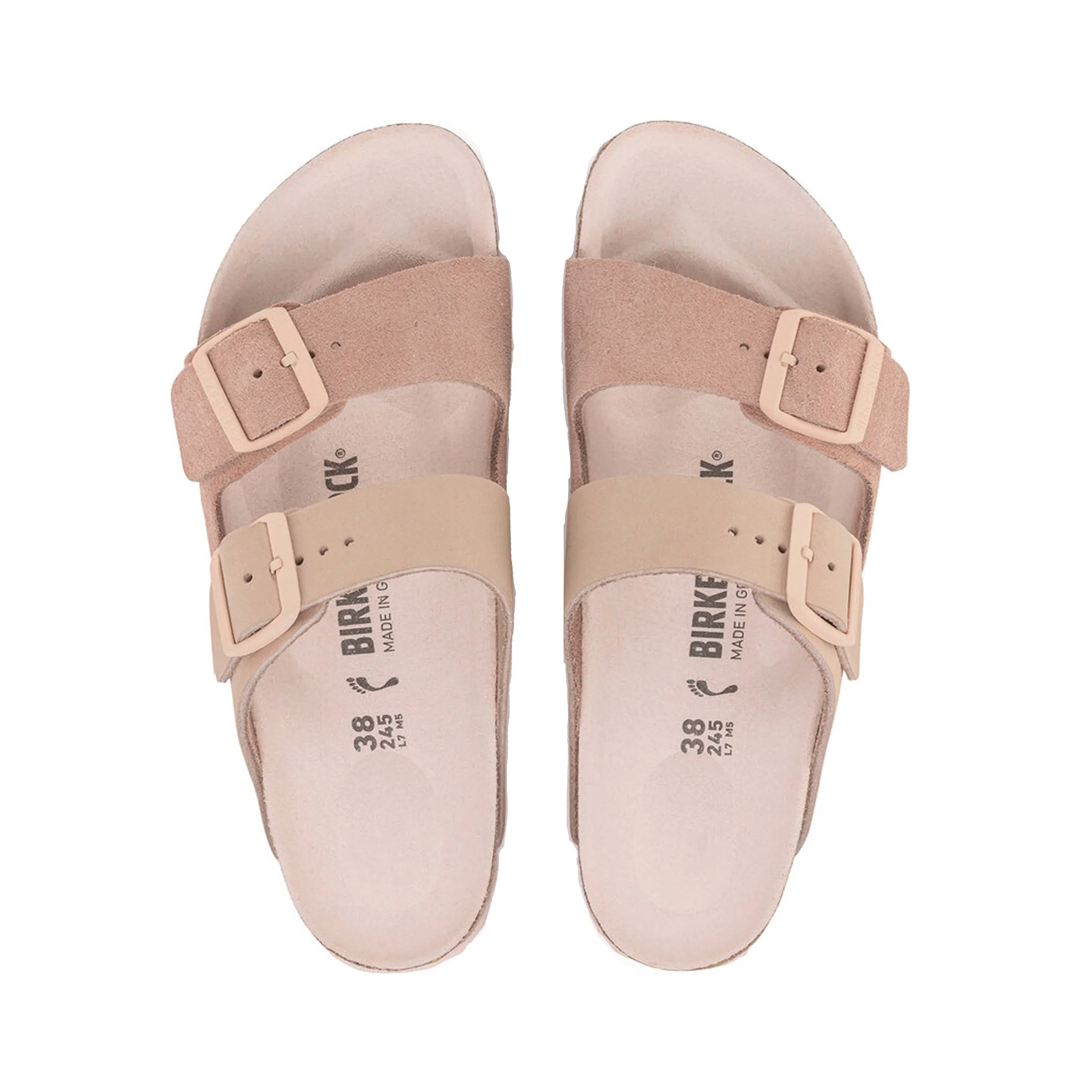 Light Rose Nubuck/Suede Leather Arizona Split Sandals