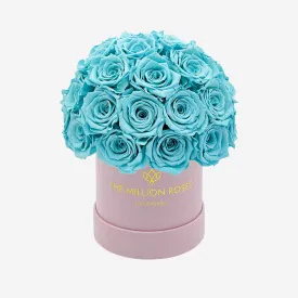 Basic Light Pink Suede Superdome Box | Turquoise Roses