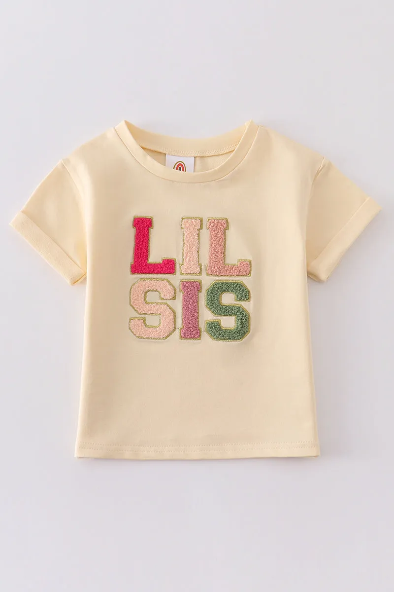 Beige LIL SIS chenille pat top
