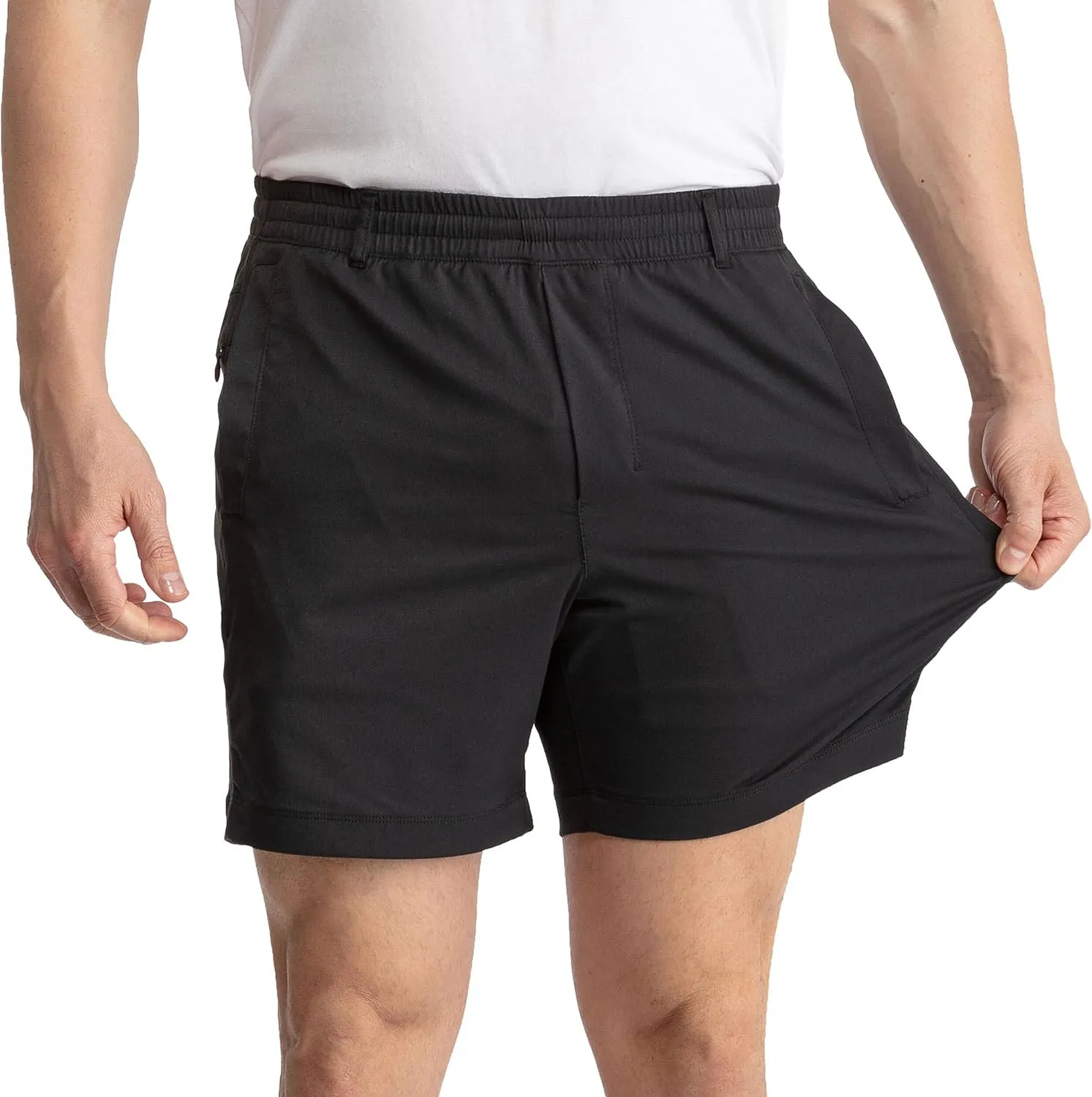 birddogs Mens Khaki Shorts ?C Casual, Slim Fit, Stretch Shorts with Built-in Liner for Comfort ?C Regular Length, 7?? Inseam