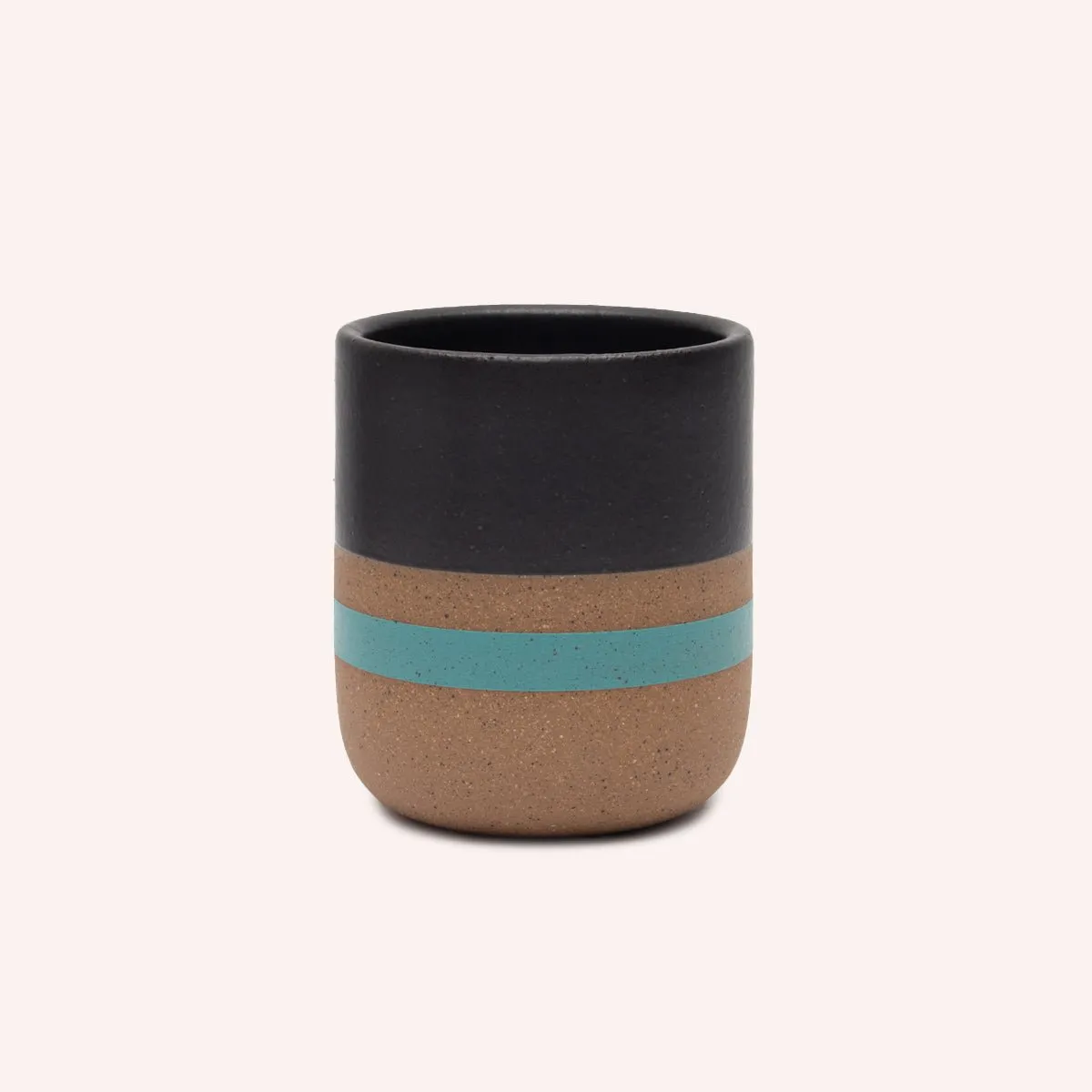 Elegant Black Turquoise Striped Wolf-Themed Coffee Mug