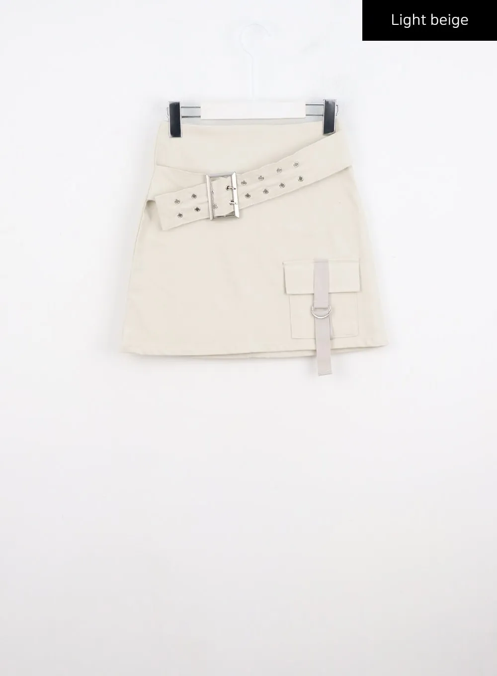 Buckle Waist Strap Pocket Mini Skirt CO327
