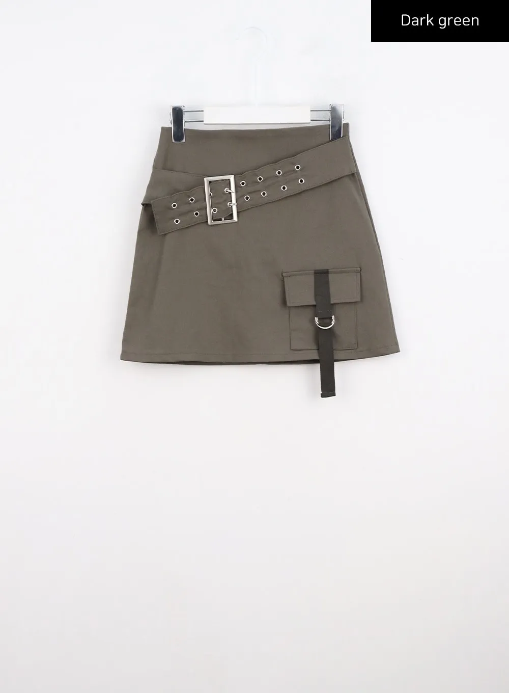 Buckle Waist Strap Pocket Mini Skirt CO327