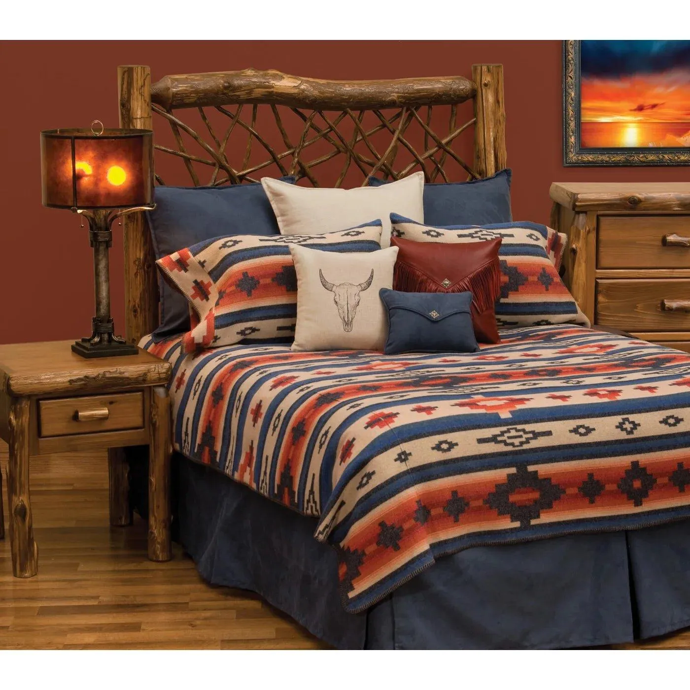 Canyon Springs Navy Suede Euro Sham