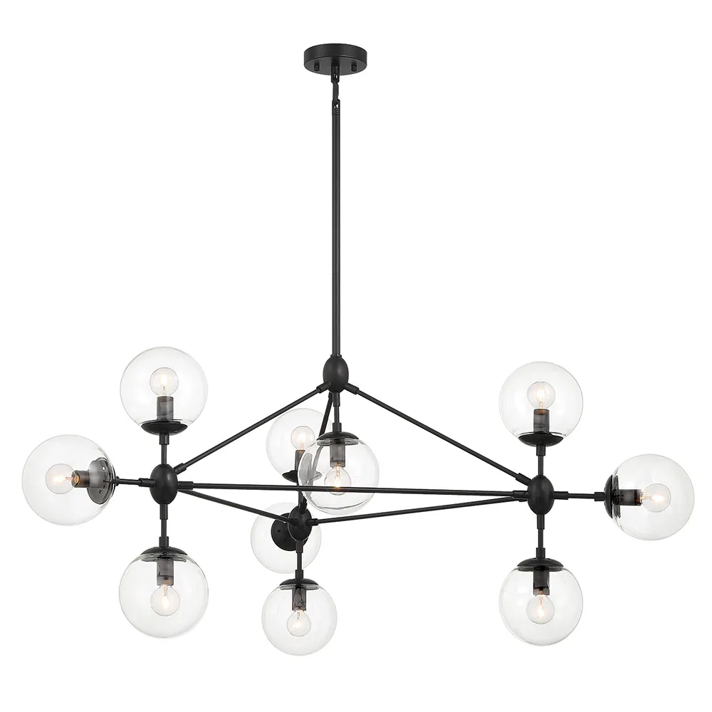Charisma 10 Light Chandelier - Black