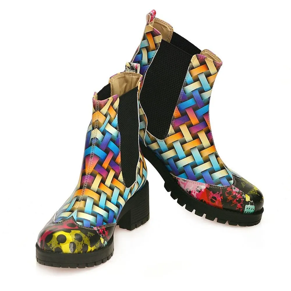 Colored Wicker Short Boots WLAS116