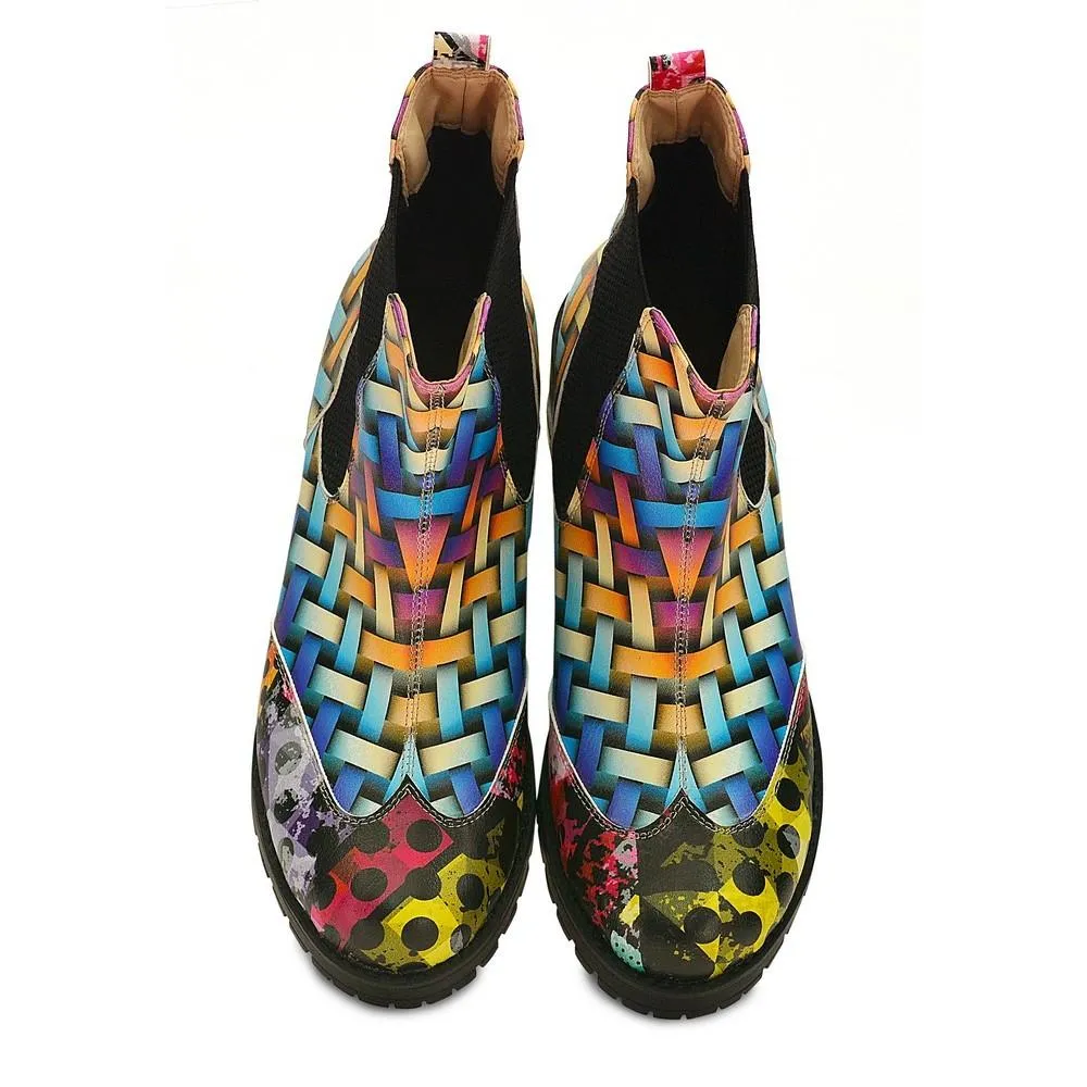 Colored Wicker Short Boots WLAS116