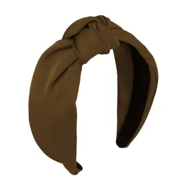 CURASA Knotted Headbands For Women Girls Brown Headband Non Slip Wide Top Knot Head band Cute Fashion Hairband Preppy Fabric Hair Accessories For Thick Thin Curly Hair