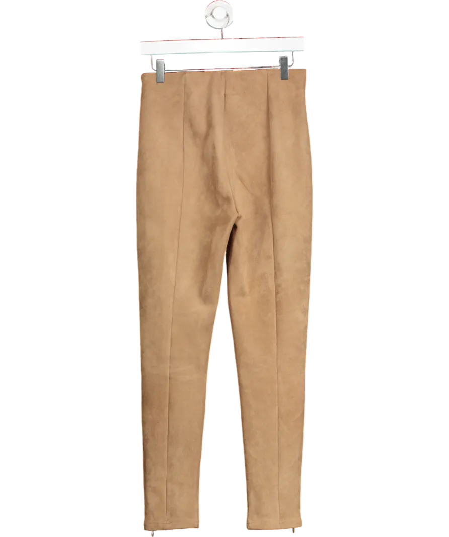 In The Style X Lorna Luxe Brown Suede Effect Leggings UK 12