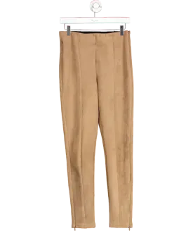 In The Style X Lorna Luxe Brown Suede Effect Leggings UK 12