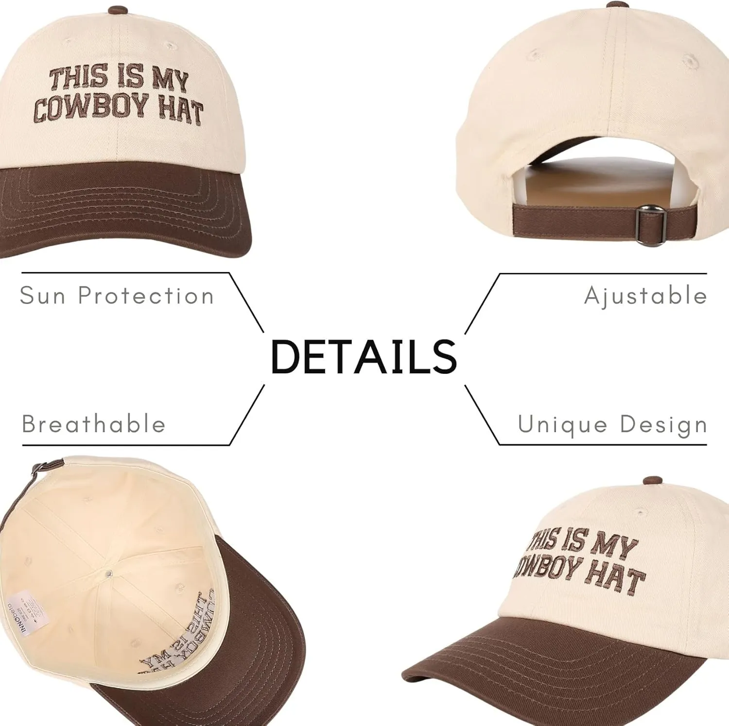InnoBeta Cowboy Gifts Hat Cap for Men, Funny Adjustable Embroidered Cowboy Trucker Hat