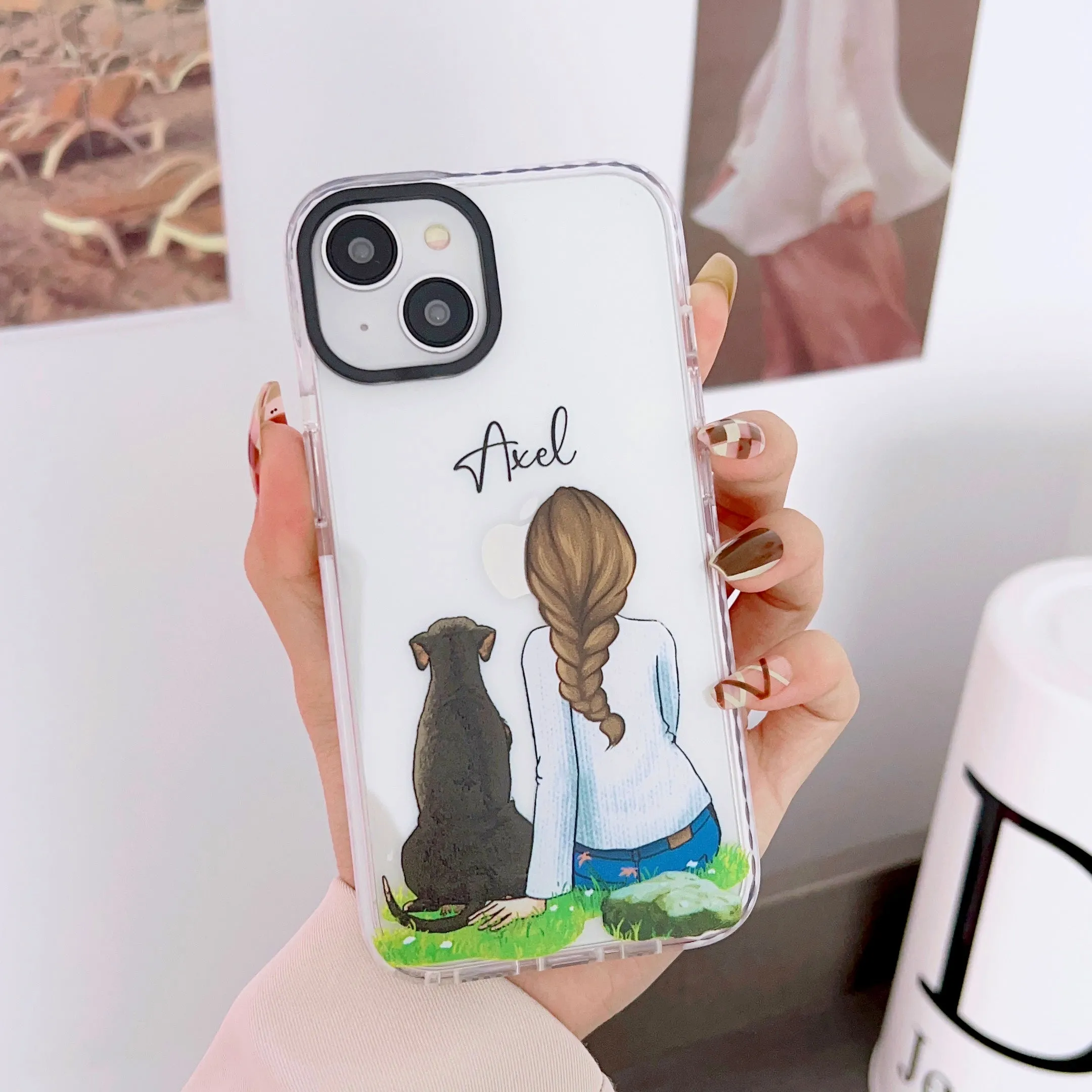 iPhone Impact Proof Customised Silicon Case ( A Girl With Dog )