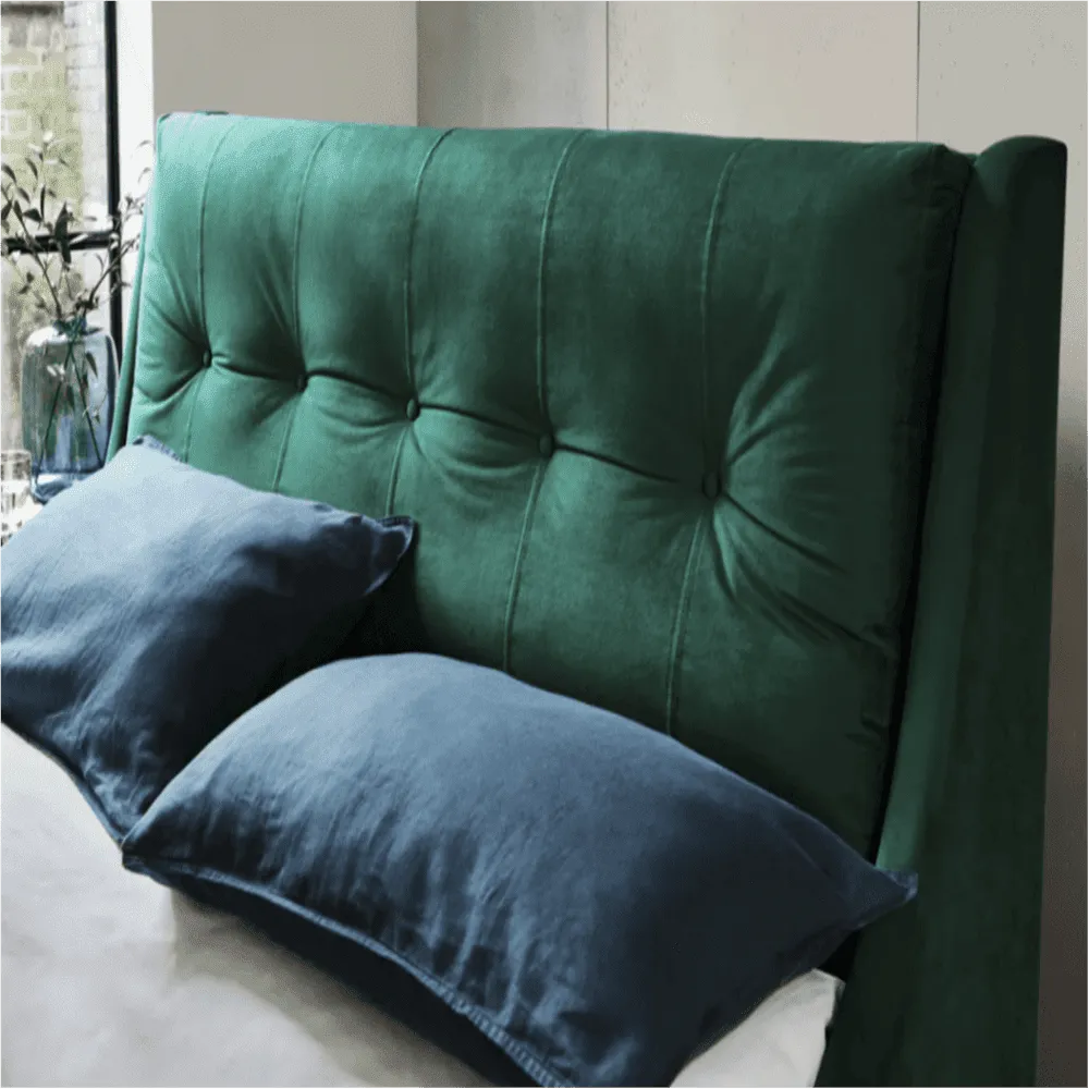 Javier Ottoman Bed With Storage in Green Suede