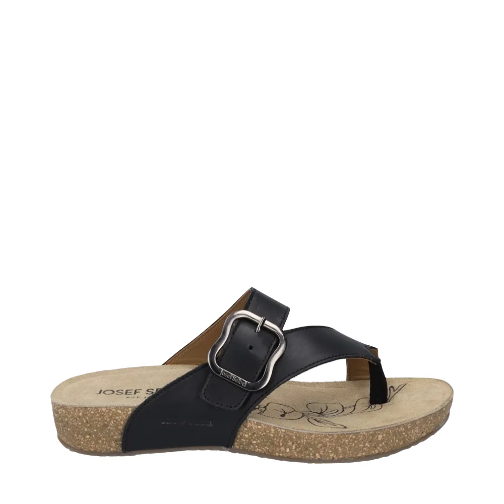Josef Seibel Women's Tonga 77 Thong Sandal (Black)