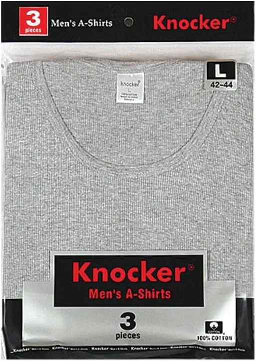 Knocker Men's 3 pc Tank Top Undershirts A-Shirt