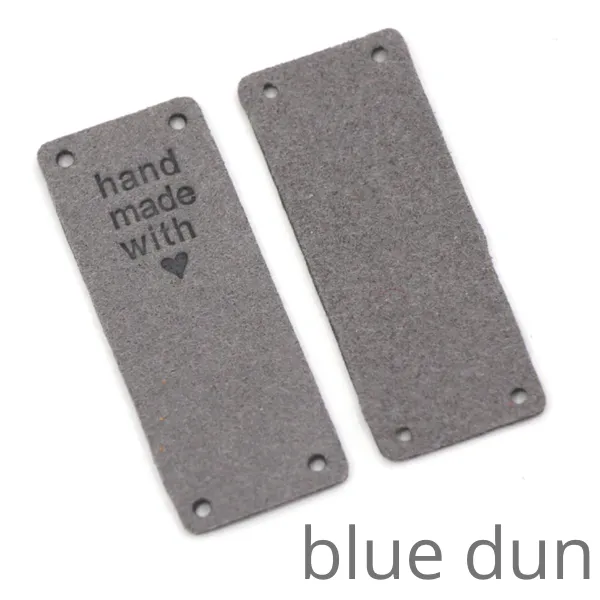 Labels/Tags Faux Suede Fold-Over: Hand Made with Heart