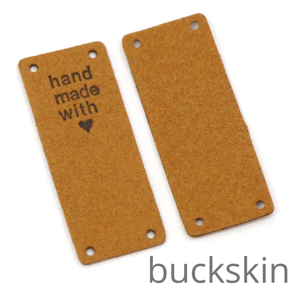 Labels/Tags Faux Suede Fold-Over: Hand Made with Heart