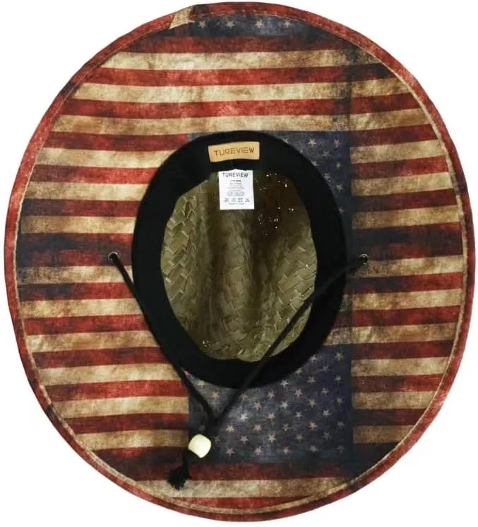 Men's and Wowen's Lifeguard Straw Hat Wide Brim Beach Hat Sun Protection Outdoor Hat for Fishing Hiking