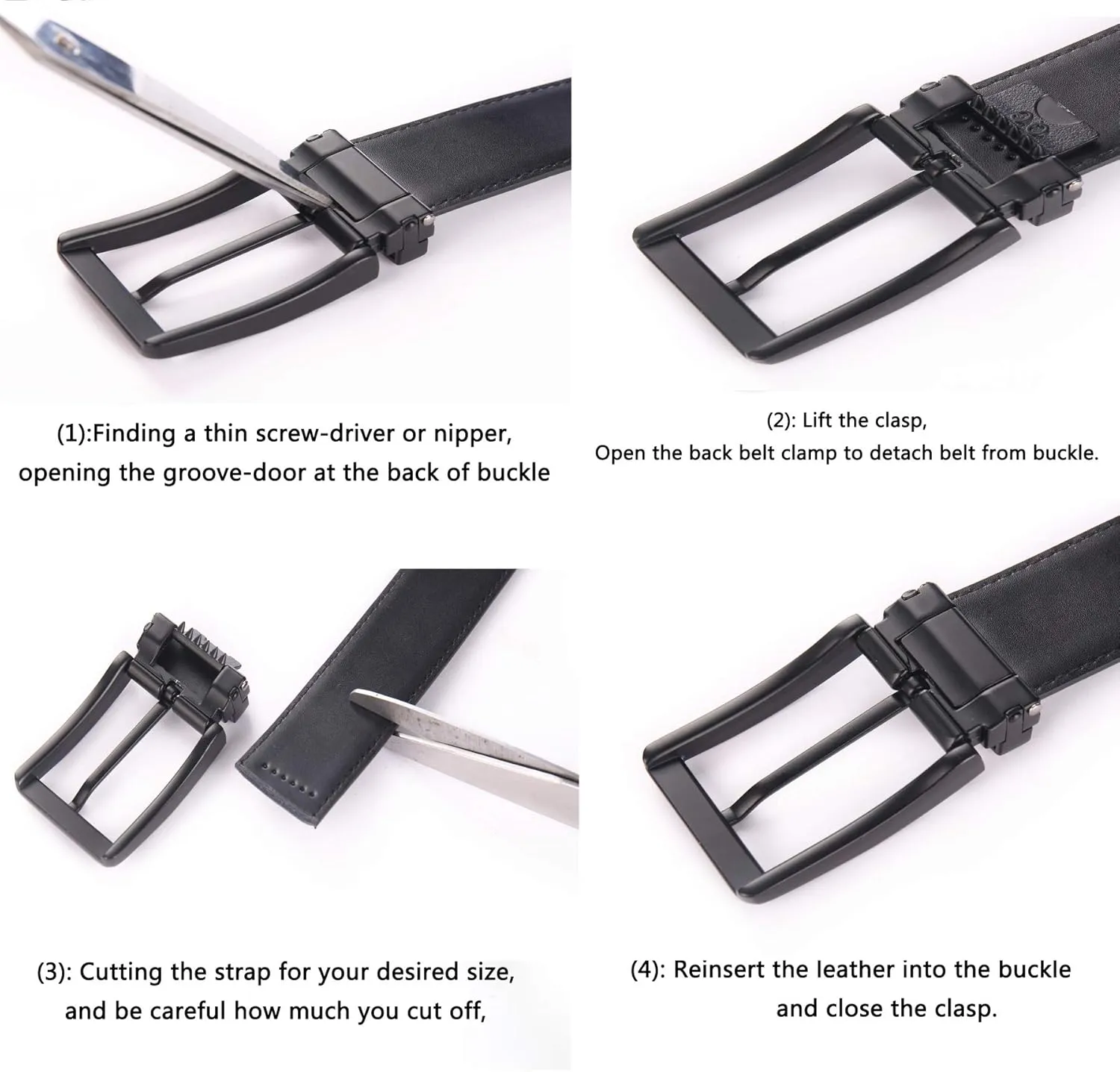 Men's Dress Belt Black Leather Belts for Jeans