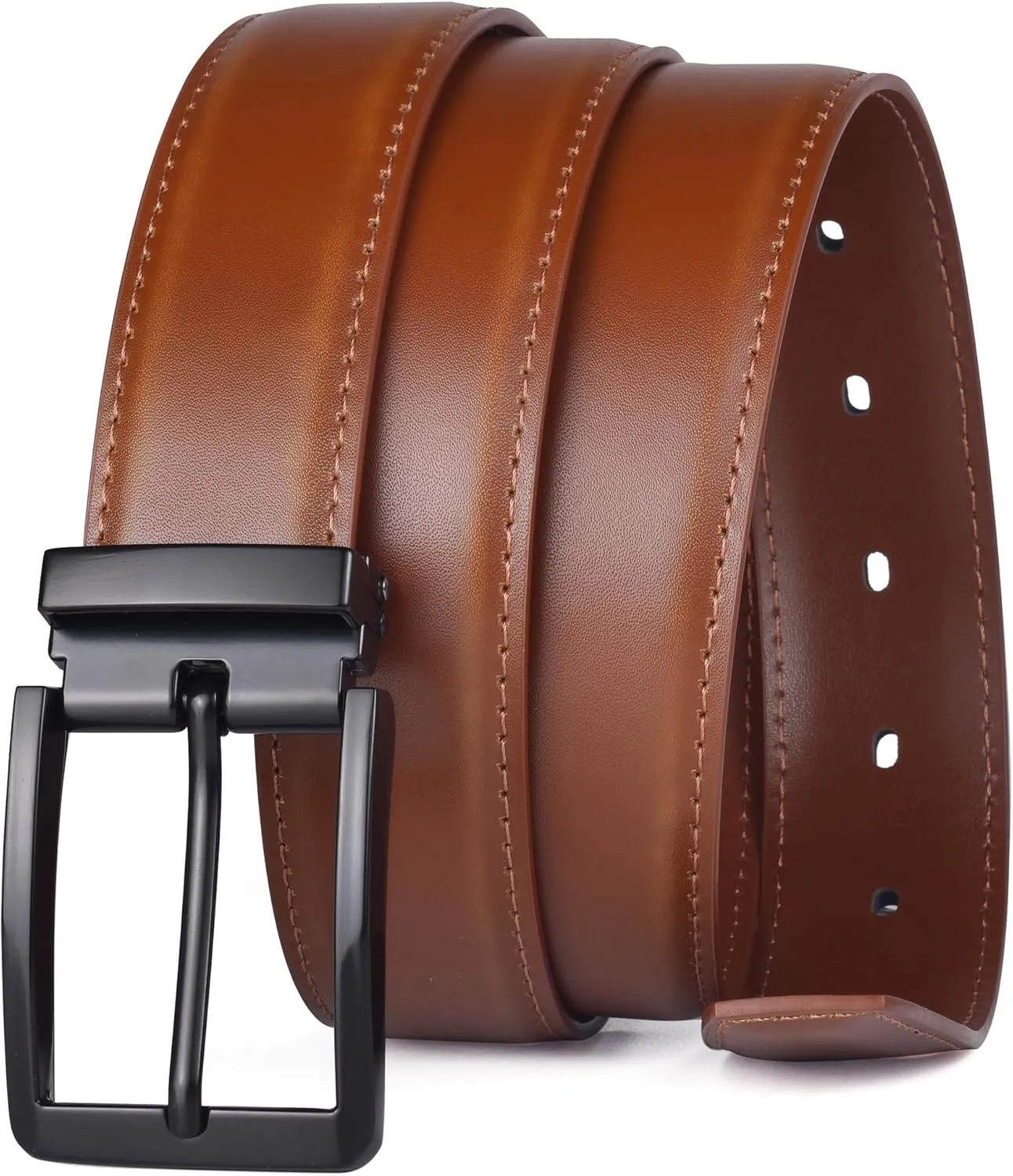 Men's Dress Belt Black Leather Belts for Jeans