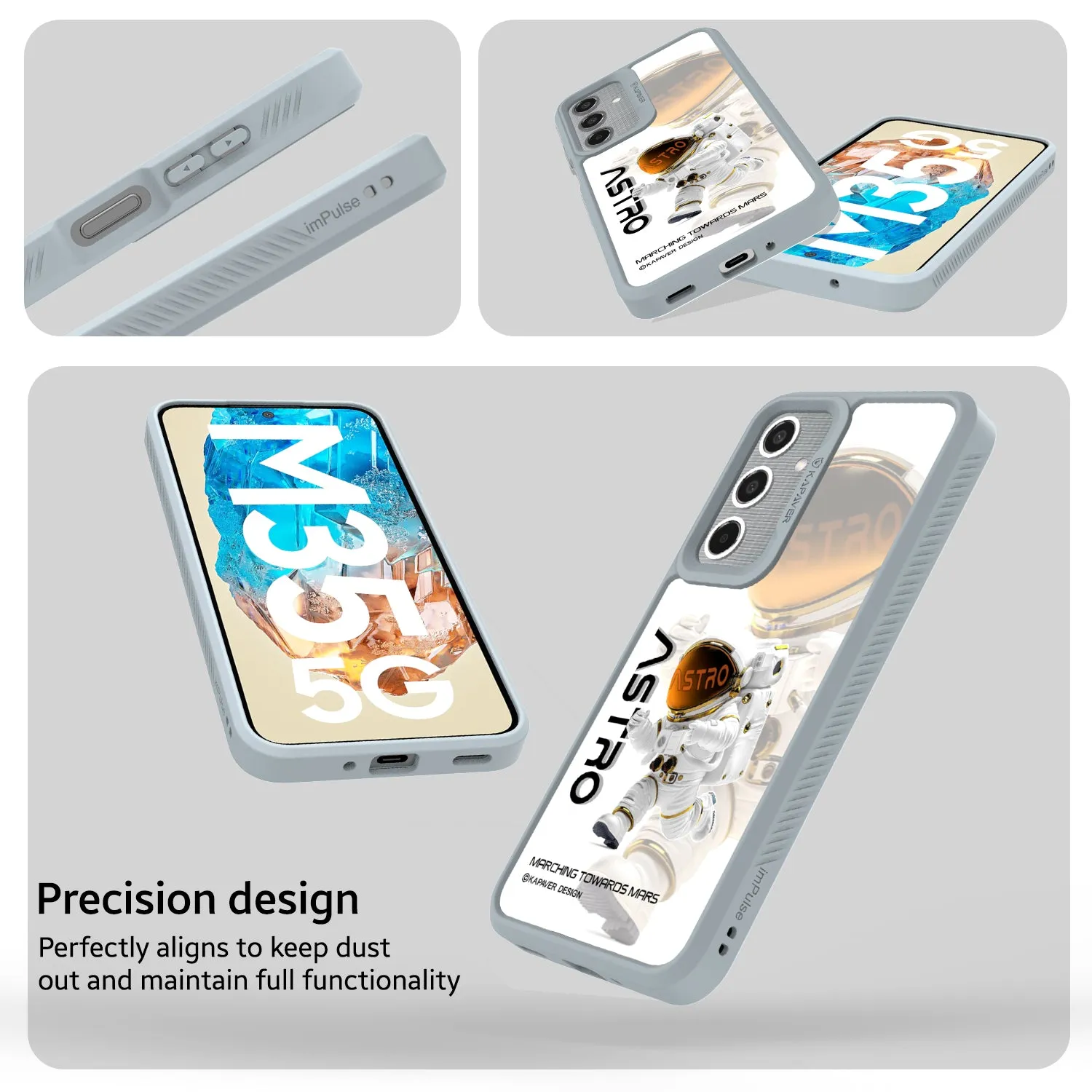 Samsung Galaxy M35 Back Cover Case | Astro-Gray