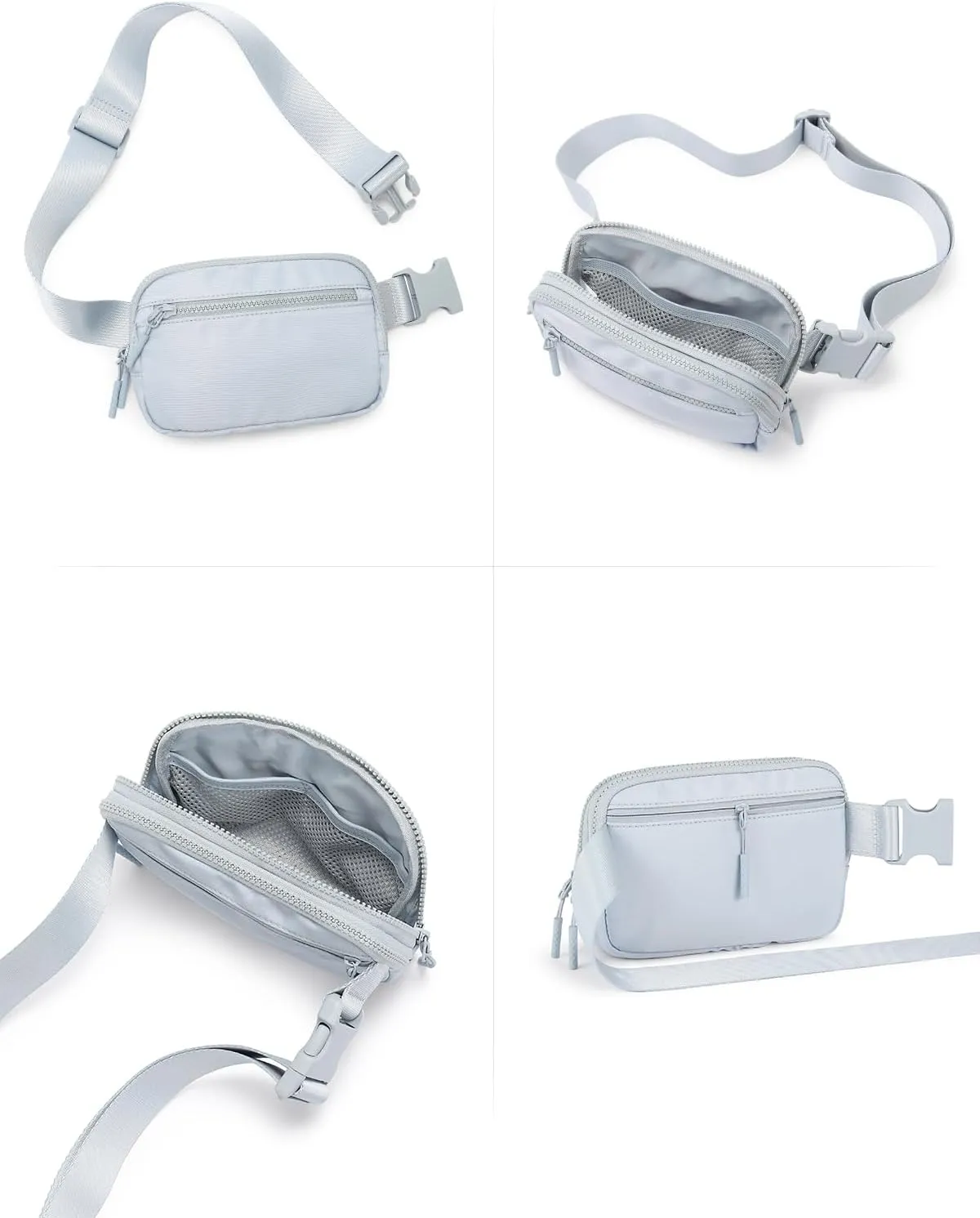 WESTBRONCO Fanny Packs for Women Men, Belt Bag with Zipper Pockets, Fashion Waist Packs, 1L Lightweight Crossbody Bags with Adjustable Strap for Workout/Running/Hiking