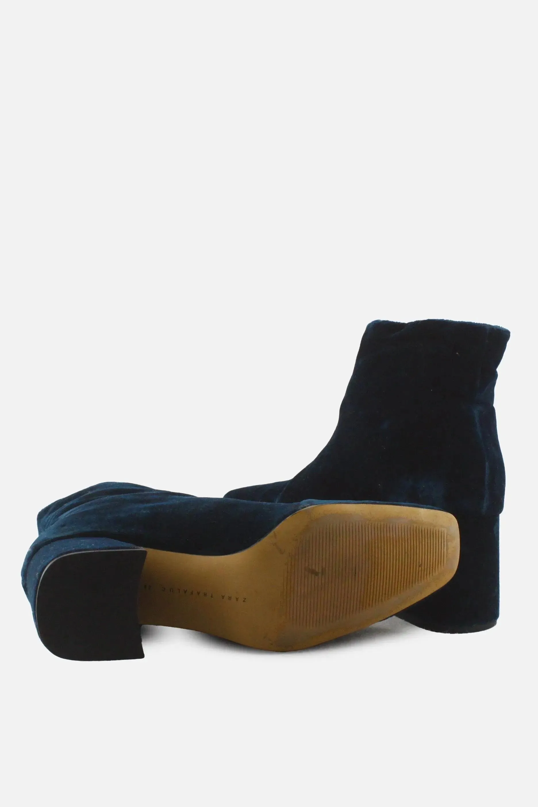 Zara Trafaluc Zipper Block Ankle Boots | Suede