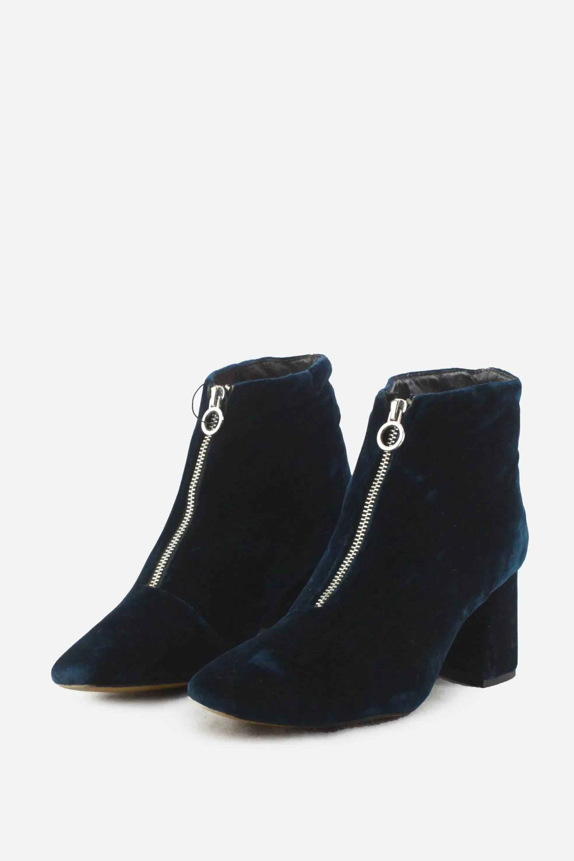 Zara Trafaluc Zipper Block Ankle Boots | Suede